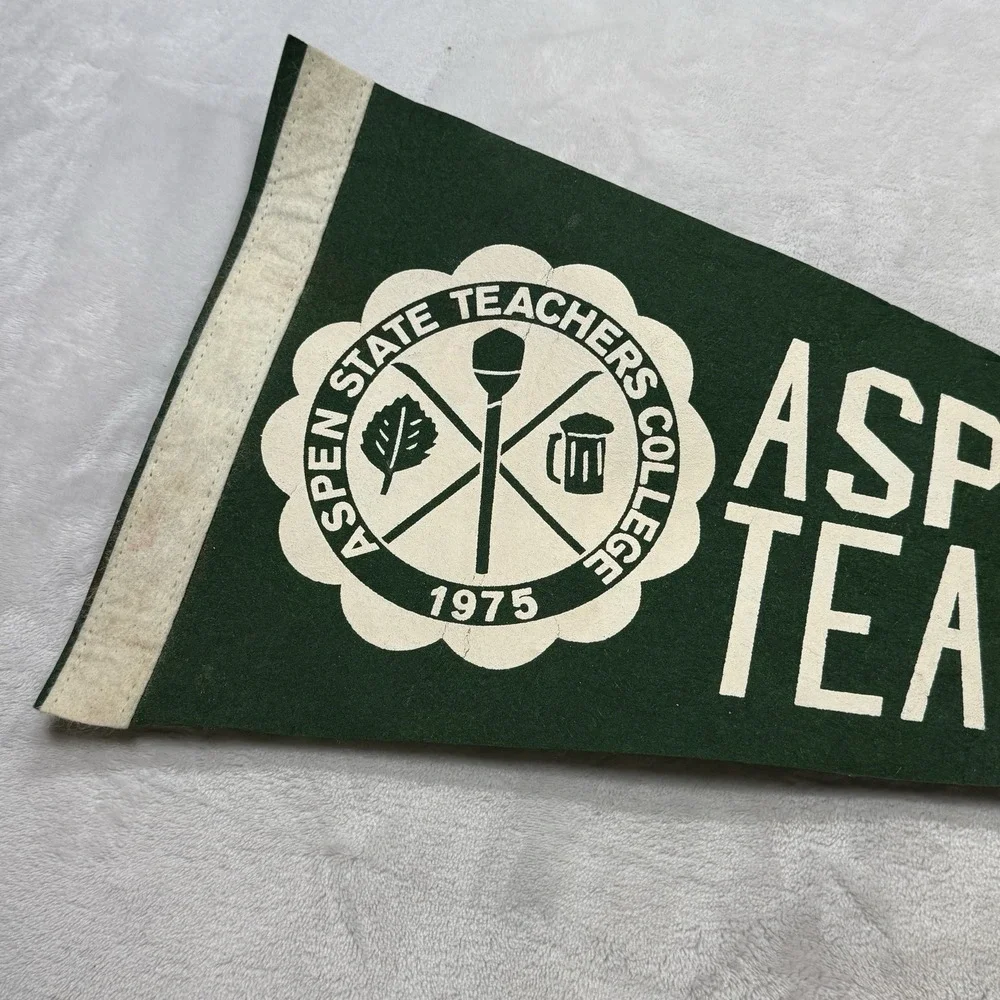 Vintage Aspen State Teachers College Felt Pennant Banner Colorado